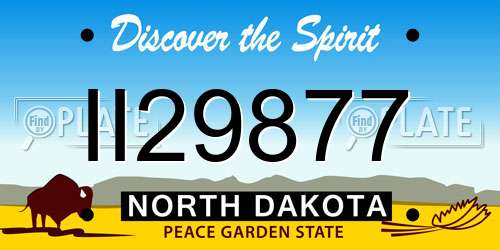 II29877 North Dakota License Plate