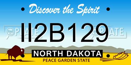 II2B129 North Dakota License Plate