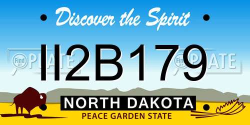 II2B179 North Dakota License Plate