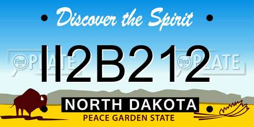 II2B212 North Dakota License Plate