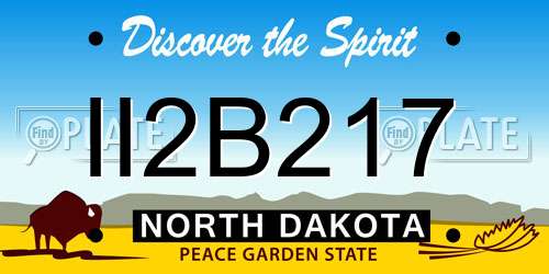 II2B217 North Dakota License Plate