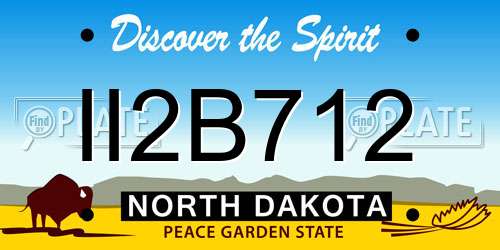 II2B712 North Dakota License Plate