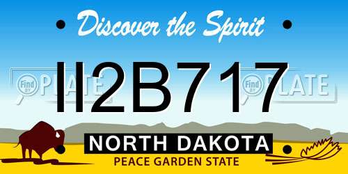 II2B717 North Dakota License Plate