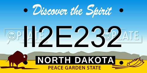 II2E232 North Dakota License Plate