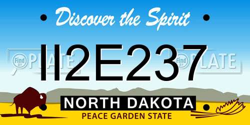 II2E237 North Dakota License Plate