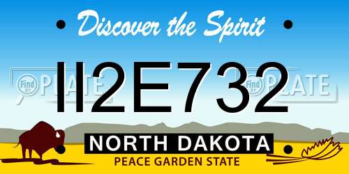 II2E732 North Dakota License Plate