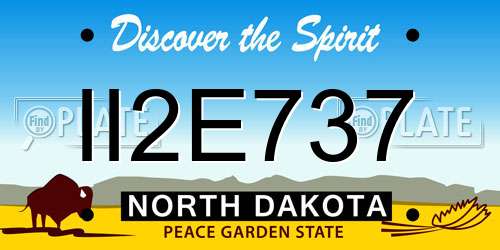 II2E737 North Dakota License Plate