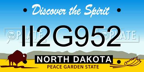 II2G952 North Dakota License Plate