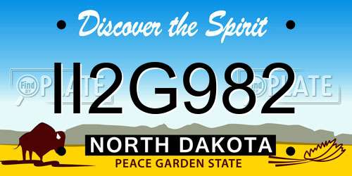 II2G982 North Dakota License Plate