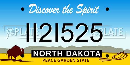 II2I525 North Dakota License Plate