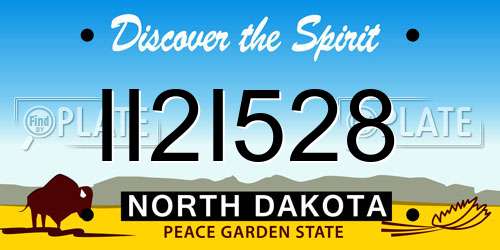 II2I528 North Dakota License Plate
