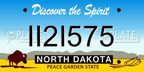 II2I575 North Dakota License Plate