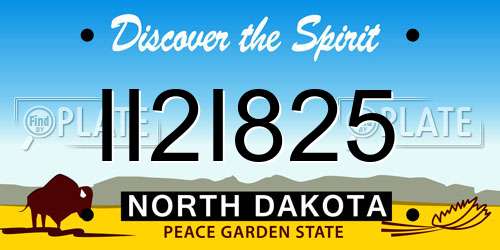II2I825 North Dakota License Plate