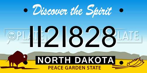 II2I828 North Dakota License Plate