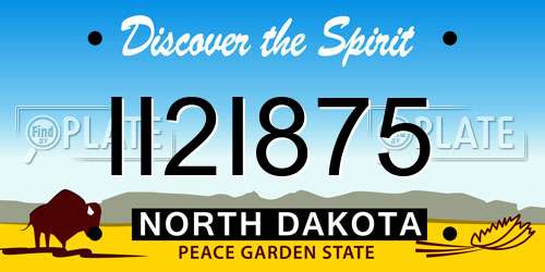 II2I875 North Dakota License Plate