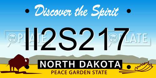 II2S217 North Dakota License Plate