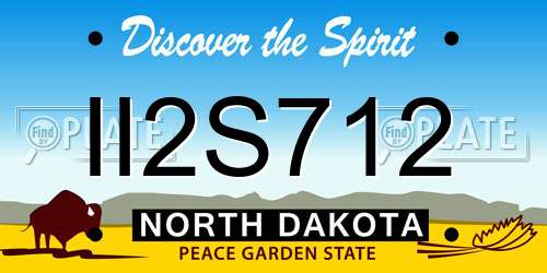 II2S712 North Dakota License Plate