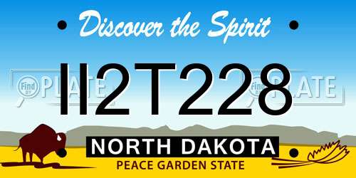 II2T228 North Dakota License Plate