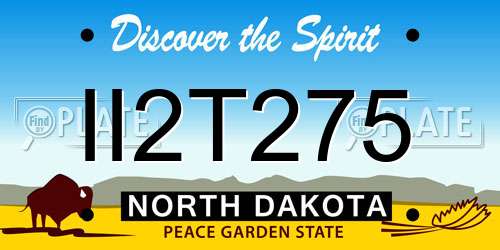 II2T275 North Dakota License Plate