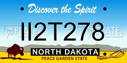 II2T278 North Dakota License Plate