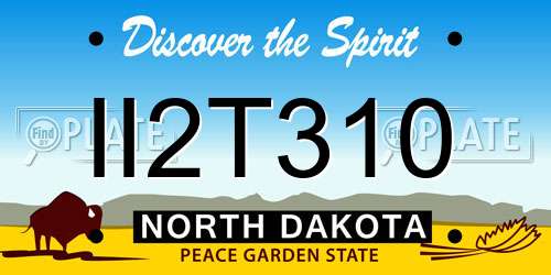 II2T310 North Dakota License Plate