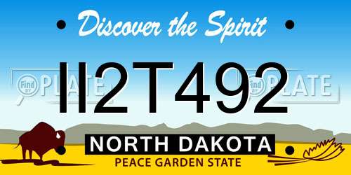 II2T492 North Dakota License Plate