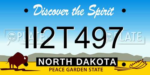 II2T497 North Dakota License Plate