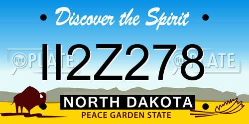 II2Z278 North Dakota License Plate