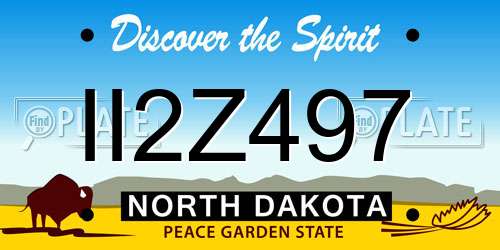 II2Z497 North Dakota License Plate