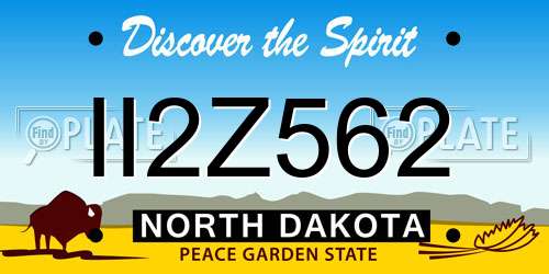 II2Z562 North Dakota License Plate
