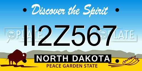 II2Z567 North Dakota License Plate