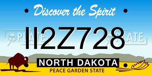 II2Z728 North Dakota License Plate