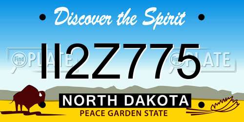 II2Z775 North Dakota License Plate