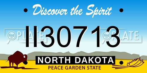 II30713 North Dakota License Plate