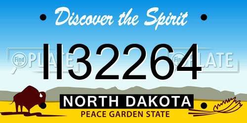 II32264 North Dakota License Plate