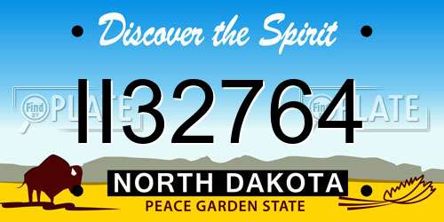 II32764 North Dakota License Plate