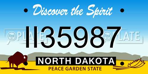 II35987 North Dakota License Plate