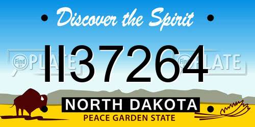II37264 North Dakota License Plate