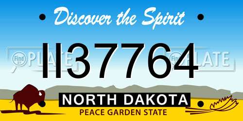 II37764 North Dakota License Plate