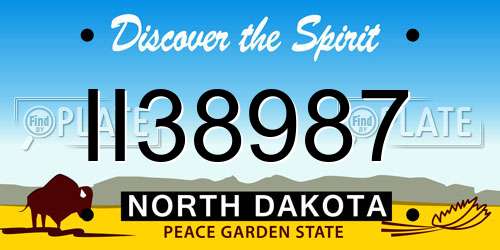 II38987 North Dakota License Plate