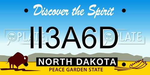 II3A6D North Dakota License Plate