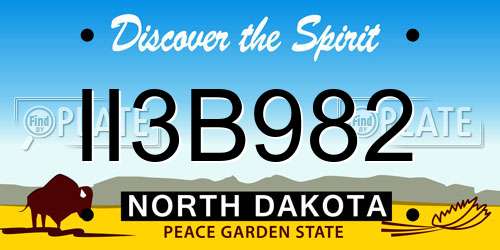 II3B982 North Dakota License Plate