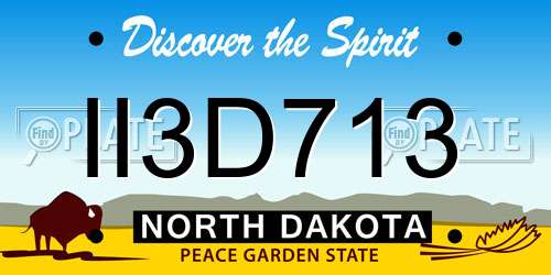 II3D713 North Dakota License Plate