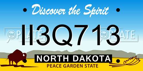II3Q713 North Dakota License Plate