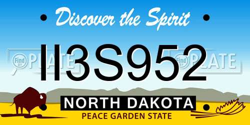 II3S952 North Dakota License Plate
