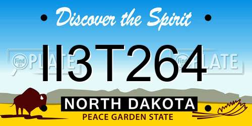 II3T264 North Dakota License Plate