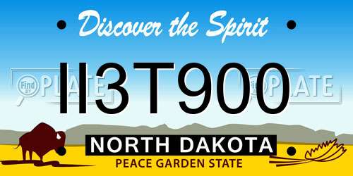 II3T900 North Dakota License Plate
