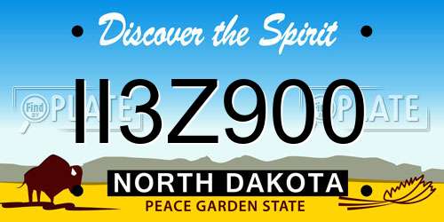 II3Z900 North Dakota License Plate