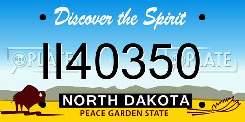II40350 North Dakota License Plate