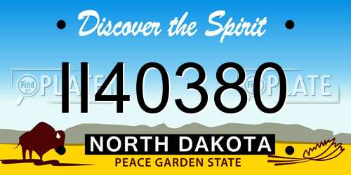 II40380 North Dakota License Plate